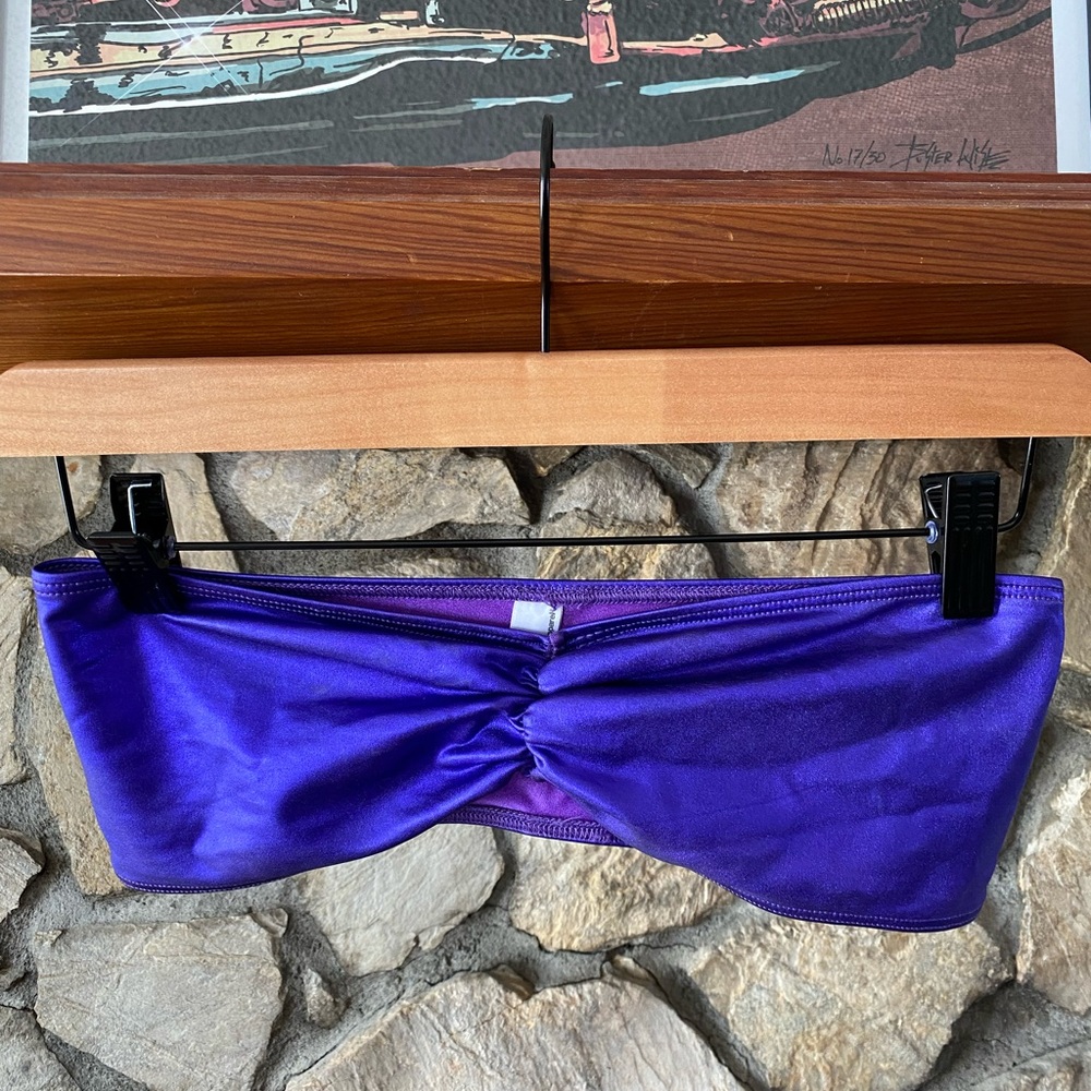 American Apparel shiny purple bandeau.